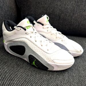 Nike TATUM 2 "Legacy" Air Jordan White and Gray Sneakers w/ Electric Green